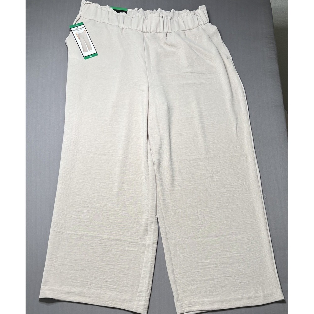 Hilary Radley Women's Wide Leg Crinkle Pants Bundle XL Elastic Pull On Coastal - Picture 3 of 10